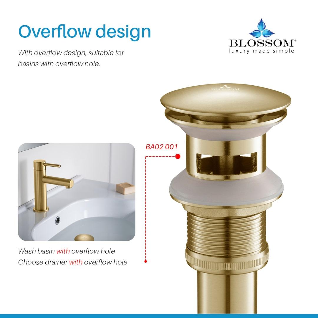 1-1/4"  Brass Pop up with Overflow BA02 001