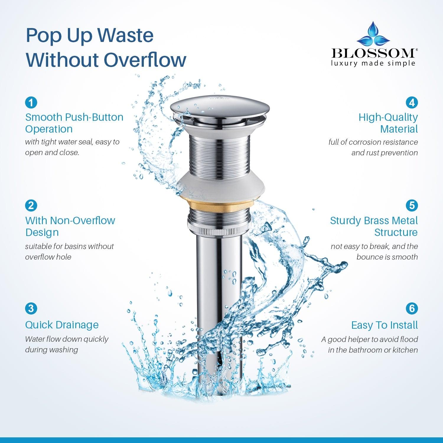 1-1/4"  Brass Pop up with NO Overflow BA02 002