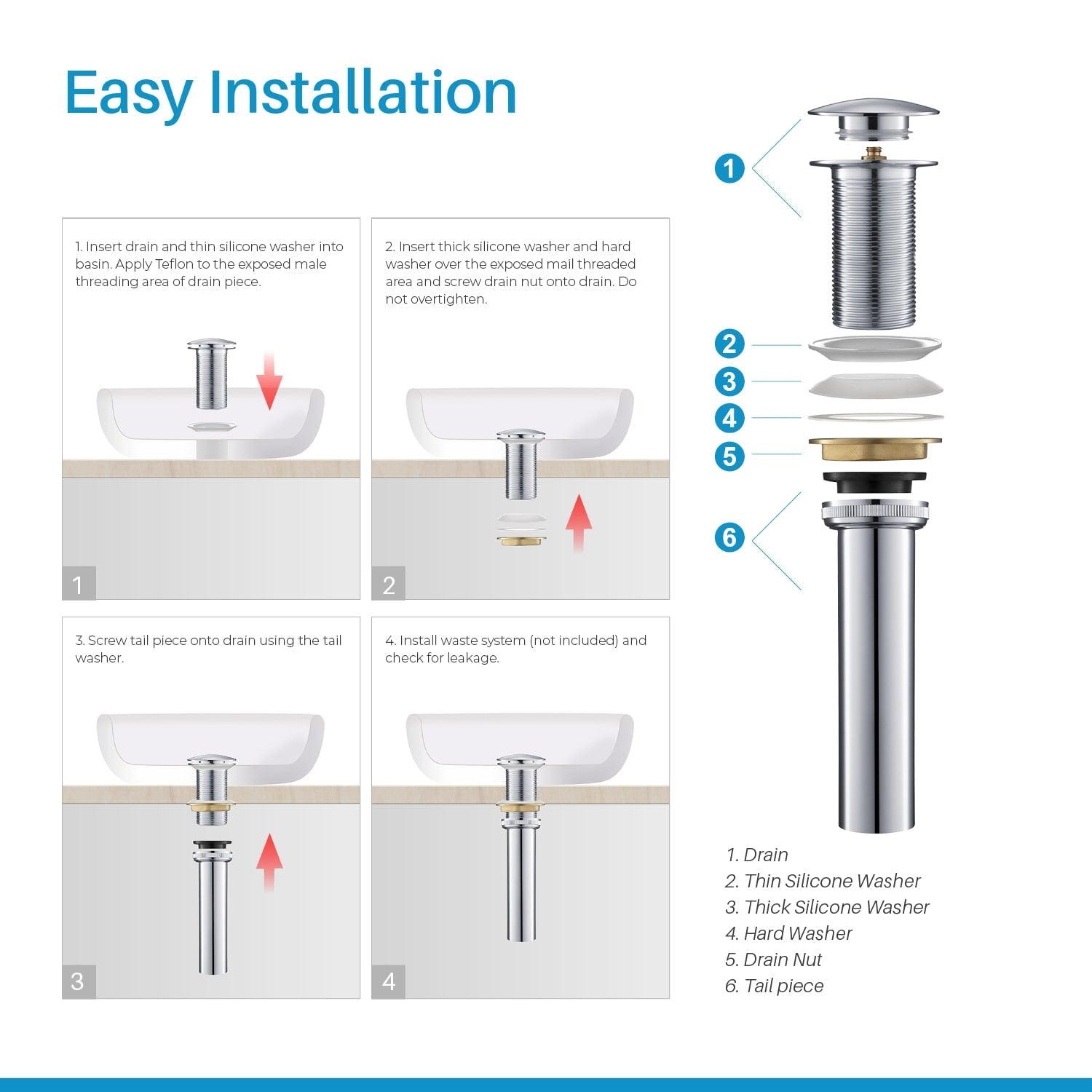 1-1/4"  Brass Pop up with NO Overflow BA02 002