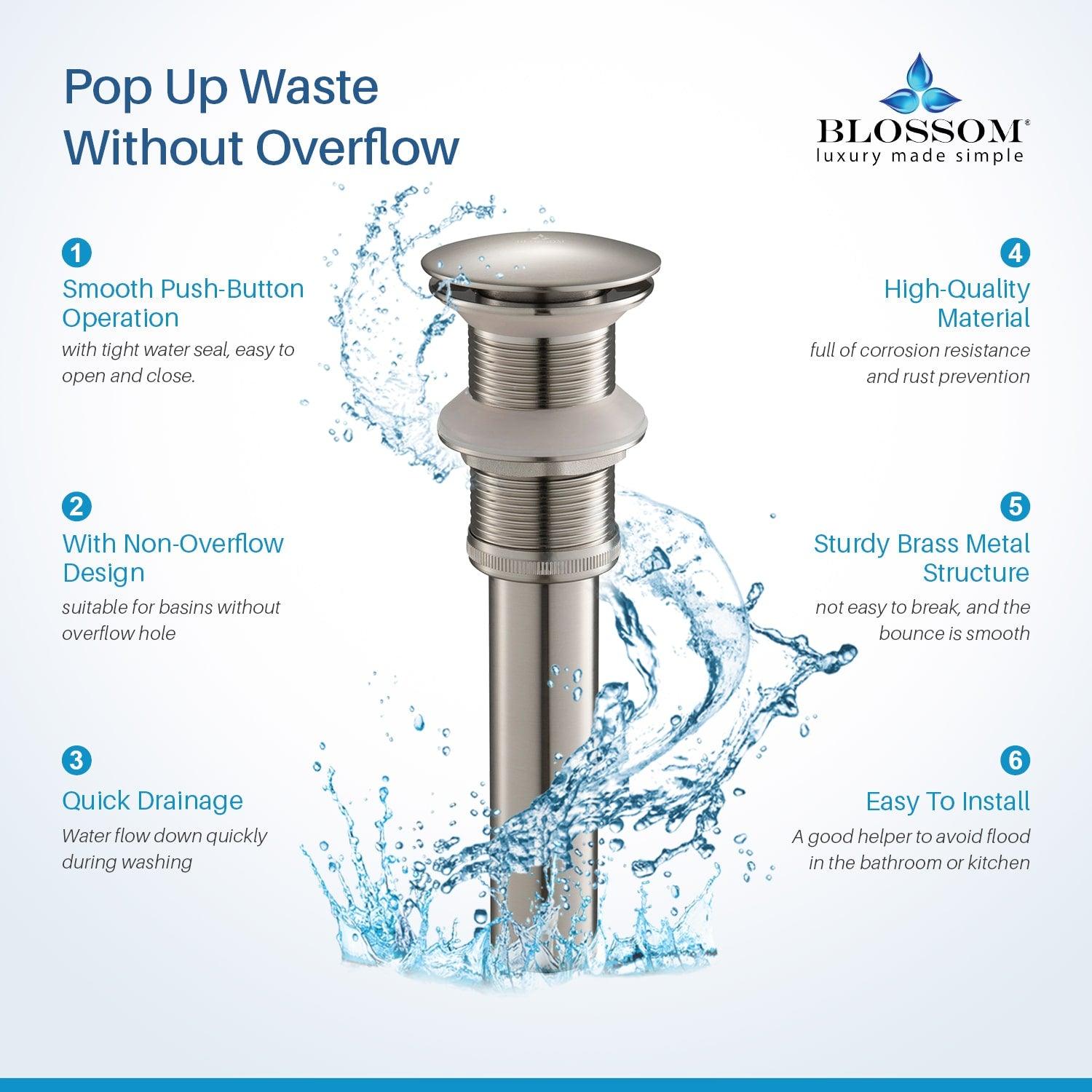 1-1/4"  Brass Pop up with NO Overflow BA02 002