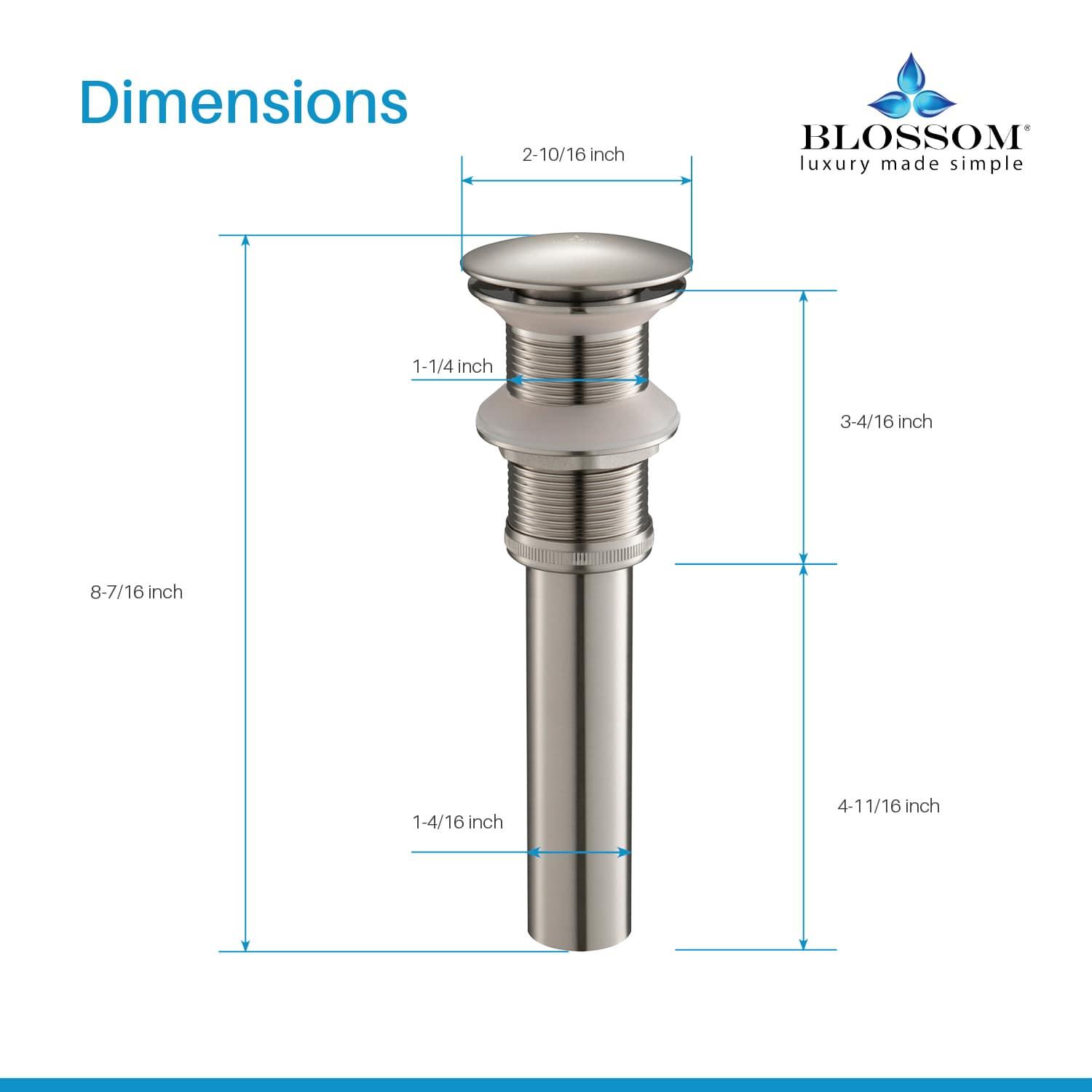 1-1/4"  Brass Pop up with NO Overflow BA02 002