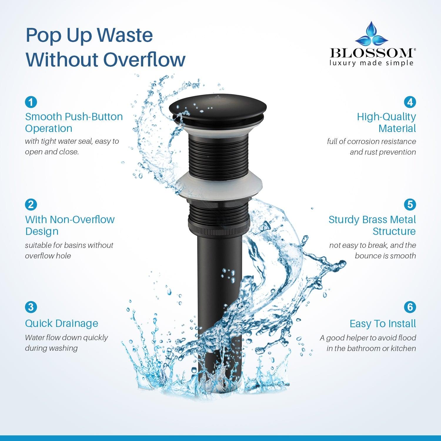 1-1/4"  Brass Pop up with NO Overflow BA02 002