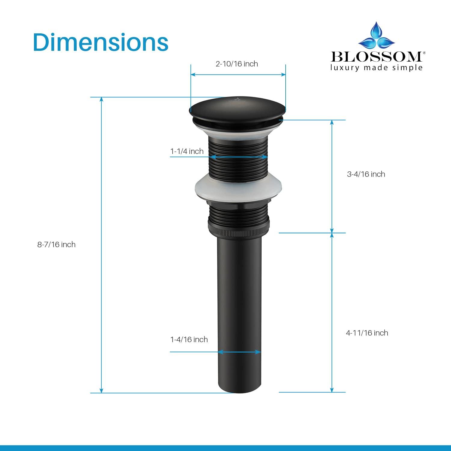 1-1/4"  Brass Pop up with NO Overflow BA02 002