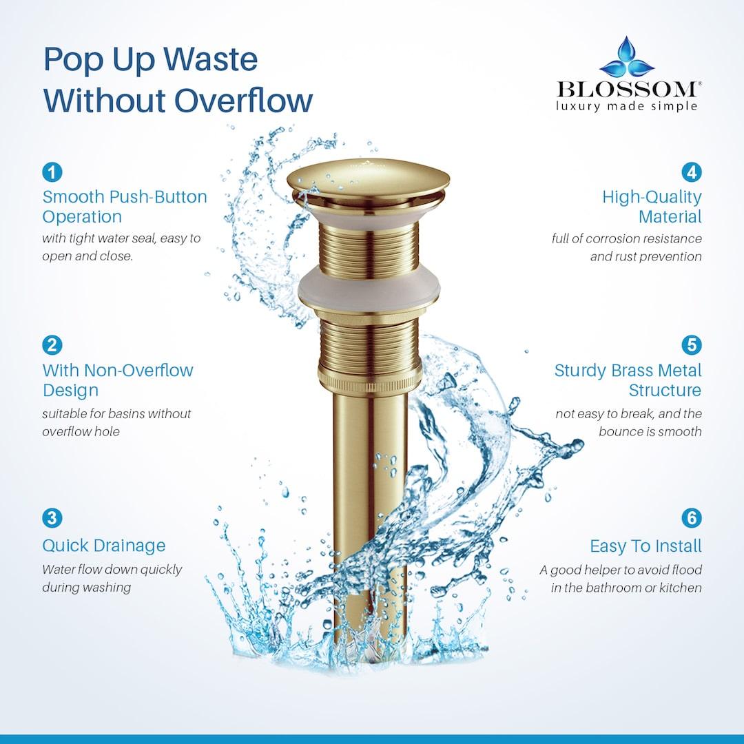 1-1/4"  Brass Pop up with NO Overflow BA02 002