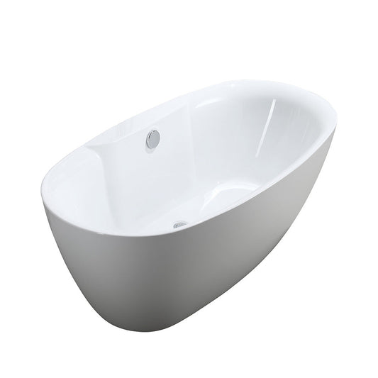 Bellaterra Salerno 68" Freestanding Bathtub Oval in Glossy White BA6514