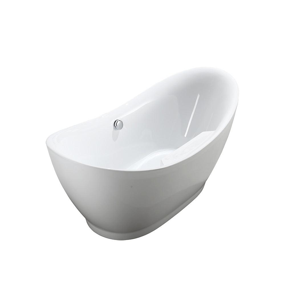 Bellaterra Salerno 68" Freestanding Bathtub Oval in Glossy White BA6514