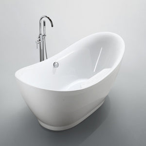 Bellaterra Salerno 68" Freestanding Bathtub Oval in Glossy White BA6514