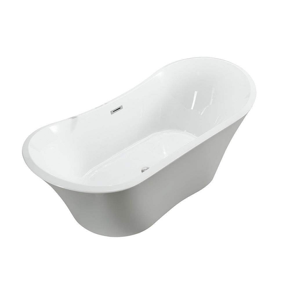 Bellaterra Ancona 71" Freestanding Oval Bathtub in Glossy White BA6518