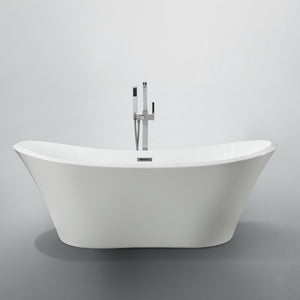Bellaterra Ancona 71" Freestanding Oval Bathtub in Glossy White BA6518