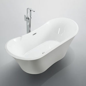 Bellaterra Ancona 71" Freestanding Oval Bathtub in Glossy White BA6518