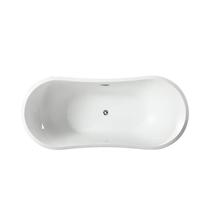 Bellaterra Ancona 71" Freestanding Oval Bathtub in Glossy White BA6518