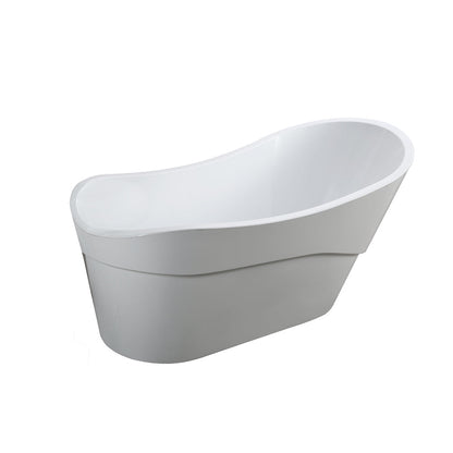 Bellaterra Bari 67 inch Freestanding Oval Bathtub in Glossy White BA6523