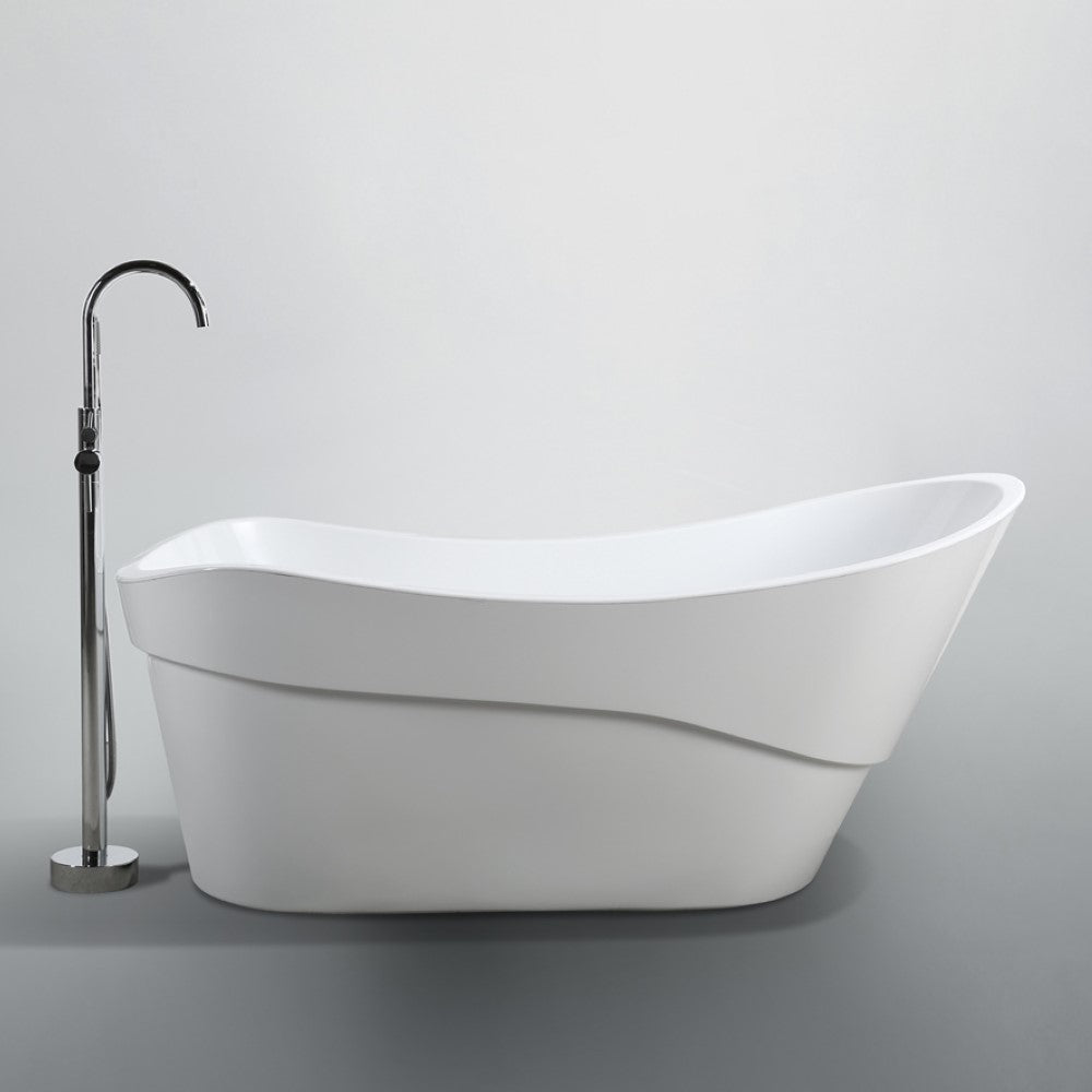 Bellaterra Bari 67 inch Freestanding Oval Bathtub in Glossy White BA6523