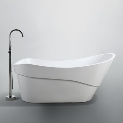 Bellaterra Bari 67 inch Freestanding Oval Bathtub in Glossy White BA6523