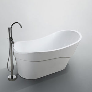 Bellaterra Bari 67 inch Freestanding Oval Bathtub in Glossy White BA6523