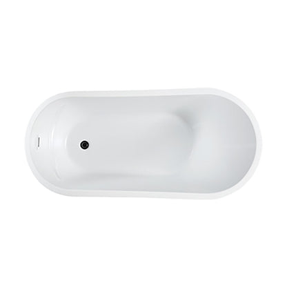 Bellaterra Bari 67 inch Freestanding Oval Bathtub in Glossy White BA6523