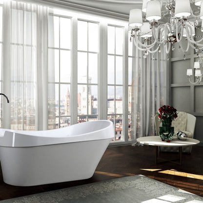 Bellaterra Barletta 69 inch Freestanding Oval Bathtub in Glossy White BA6801