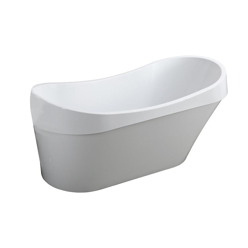 Bellaterra Barletta 69 inch Freestanding Oval Bathtub in Glossy White BA6801