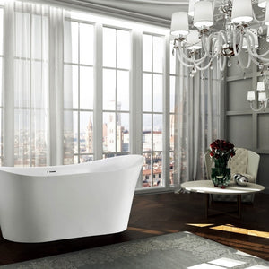 Bellaterra Bergamo 67 inch Freestanding Oval Bathtub in Glossy White BA6805