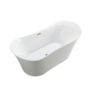 Bellaterra Bergamo 67 inch Freestanding Oval Bathtub in Glossy White BA6805