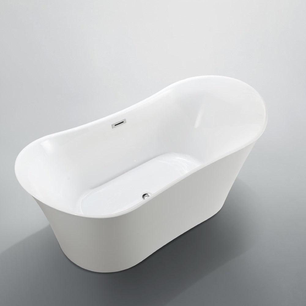 Bellaterra Bergamo 67 inch Freestanding Oval Bathtub in Glossy White BA6805