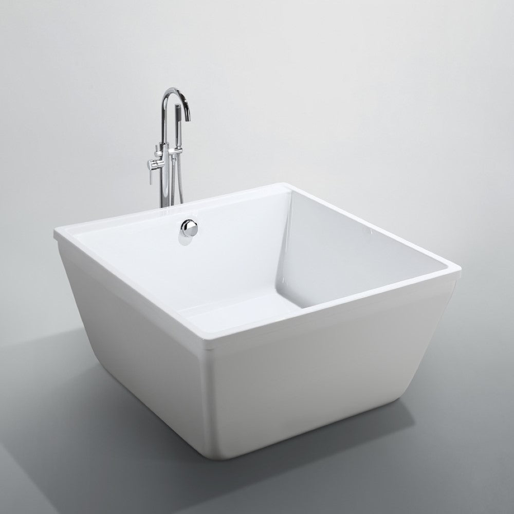 Bellaterra Bologna 47 inch Freestanding Square Bathtub in Glossy White BA6806