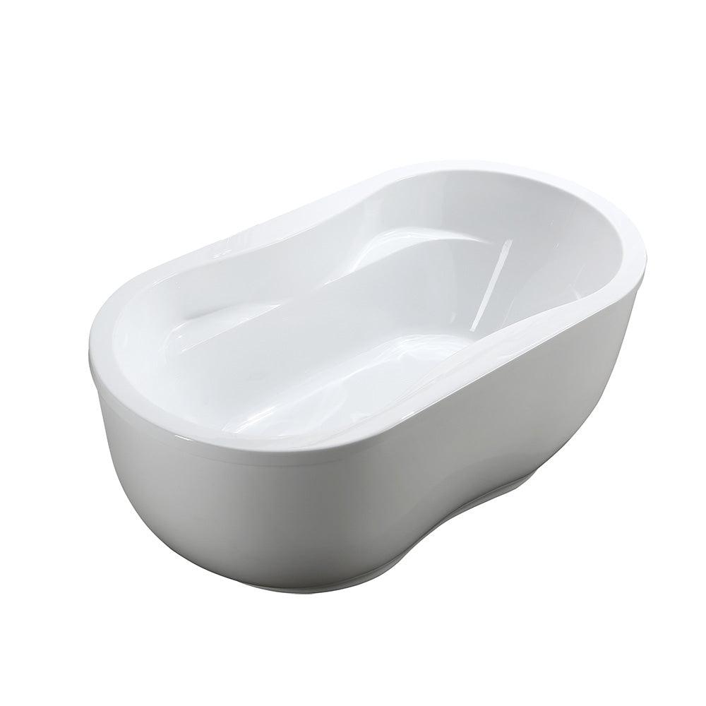 Bellaterra Brescia 65 inch Freestanding Oval Bathtub in Glossy White BA6811