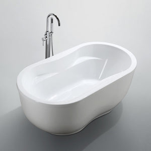 Bellaterra Brescia 65 inch Freestanding Oval Bathtub in Glossy White BA6811
