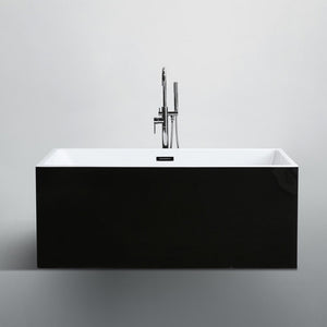 Bellaterra Brindisi 59 inch Freestanding Rectangular Bathtub in Glossy Black BA6813BL