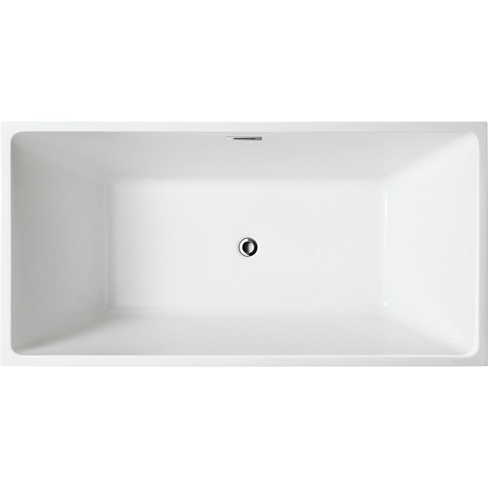 Bellaterra Brindisi 59 inch Freestanding Rectangular Bathtub in Glossy Black BA6813BL