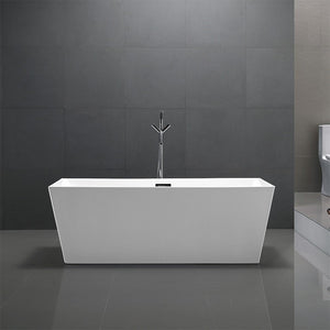 Bellaterra Odessa 67" Freestanding Rectangular Bathtub in Glossy White BA6813