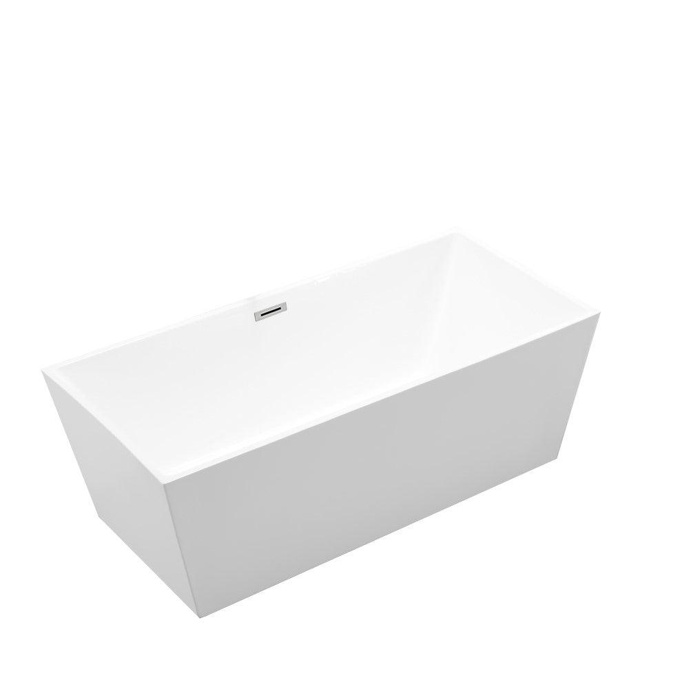 Bellaterra Odessa 67" Freestanding Rectangular Bathtub in Glossy White BA6813