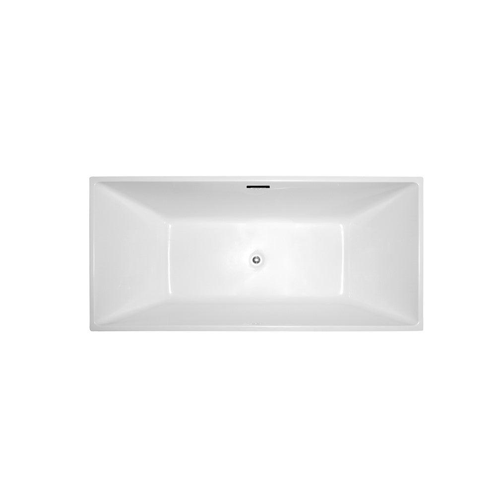 Bellaterra Odessa 67" Freestanding Rectangular Bathtub in Glossy White BA6813