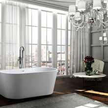 Load image into Gallery viewer, Bellaterra Calabria 59 inch Freestanding Oval Bathtub in Glossy White BA6815B