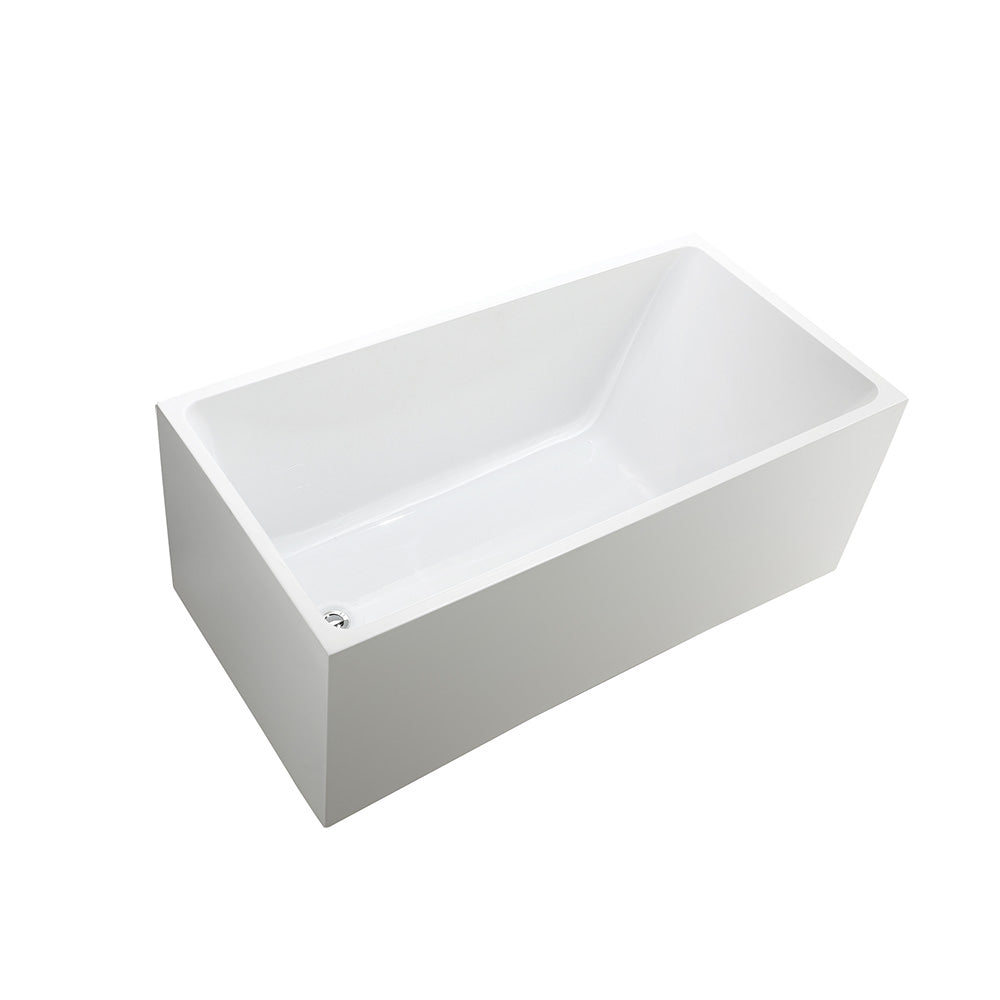 Bellaterra Catania 67 inch Freestanding Rectangular Bathtub in Glossy White BA6816B