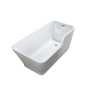 Bellaterra Florence 59 inch Freestanding Rectangular Bathtub in Glossy White BA6818