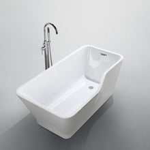 Load image into Gallery viewer, Bellaterra Florence 59 inch Freestanding Rectangular Bathtub in Glossy White BA6818