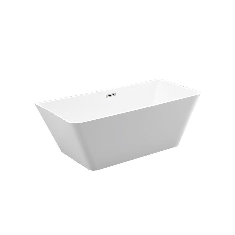 Bellaterra Brussels 67 inch Freestanding Rectangular Bathtub in Glossy White BA6819