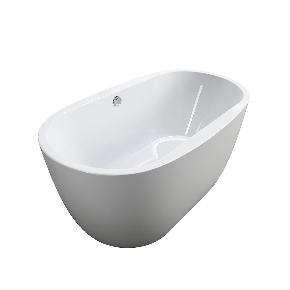 Bellaterra Genoa 59 inch Freestanding Oval Bathtub in Glossy White BA6822