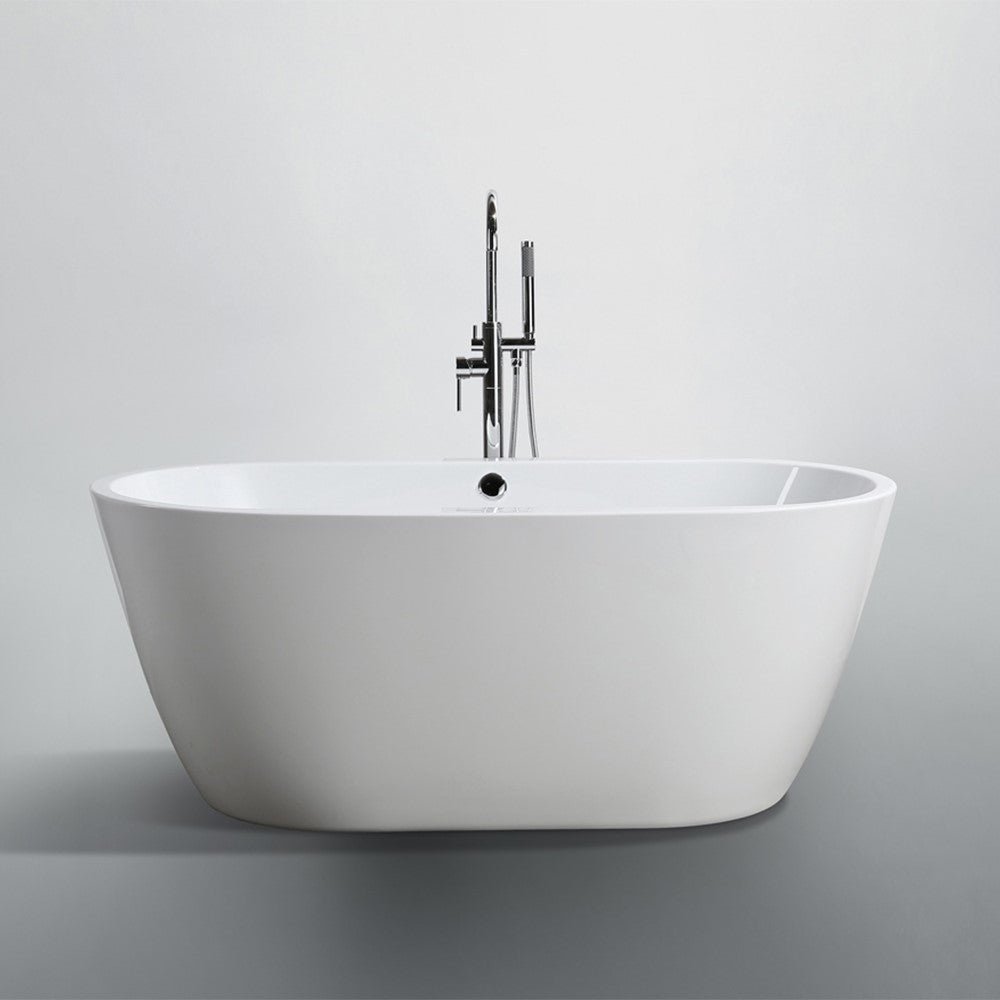 Bellaterra Genoa 59 inch Freestanding Oval Bathtub in Glossy White BA6822