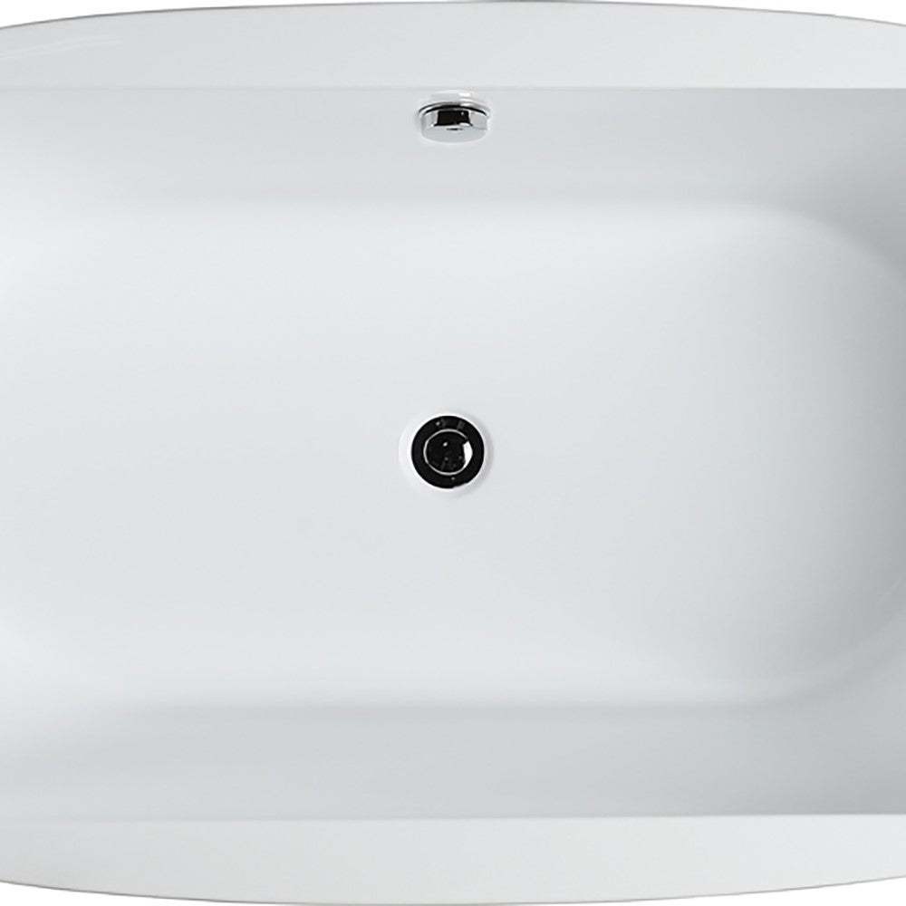 Bellaterra Genoa 59 inch Freestanding Oval Bathtub in Glossy White BA6822