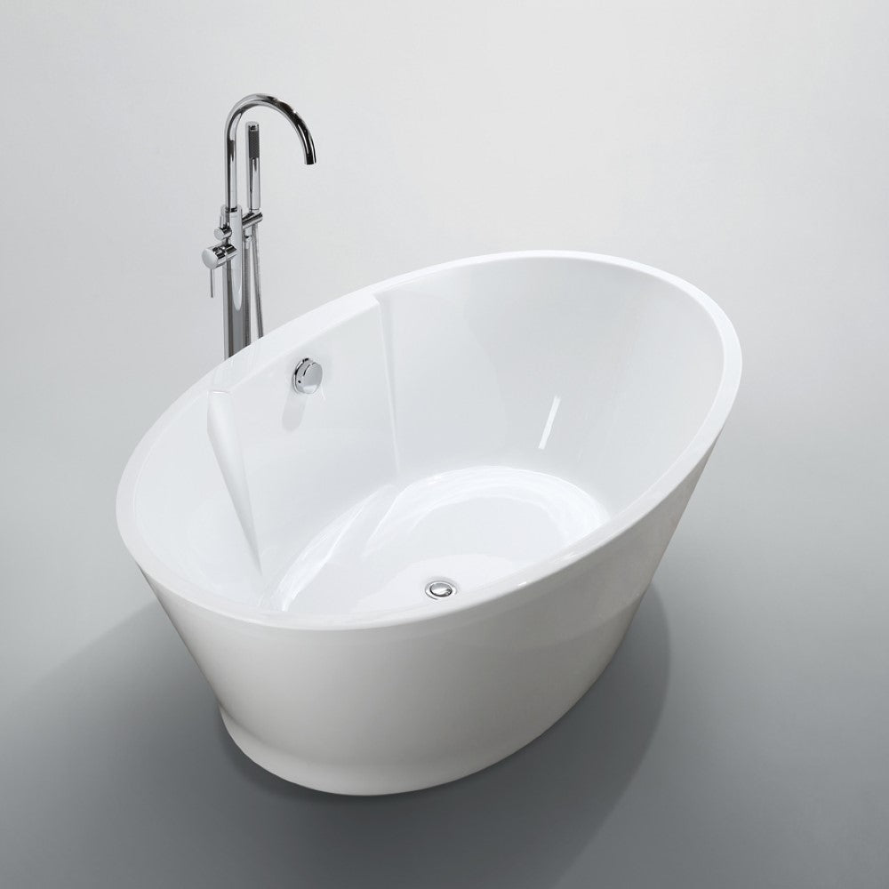 Bellaterra Lecce 67" Freestanding Oval Bathtub in Glossy White BA6823