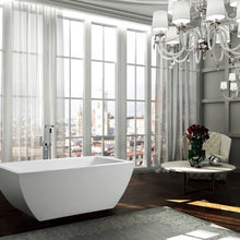 Load image into Gallery viewer, Bellaterra Livorno 59&quot; Freestanding Rectangular Bathtub in Glossy White BA6825