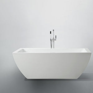 Bellaterra Livorno 59" Freestanding Rectangular Bathtub in Glossy White BA6825