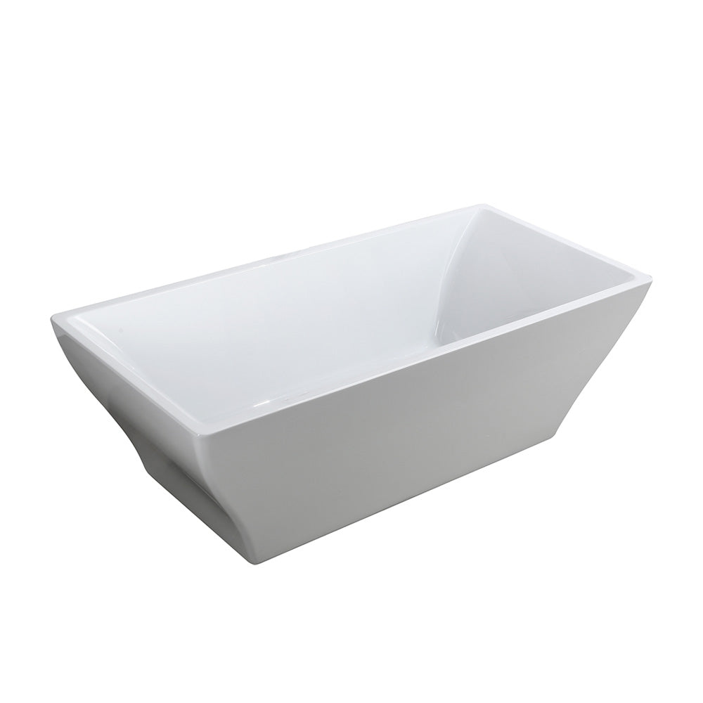 Bellaterra Messina 71" Freestanding Rectangular Bathtub in Glossy White BA6826