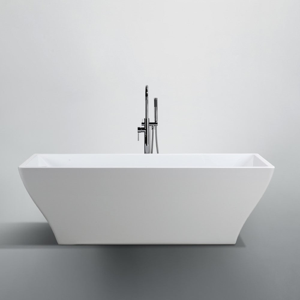 Bellaterra Messina 71" Freestanding Rectangular Bathtub in Glossy White BA6826