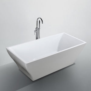 Bellaterra Messina 71" Freestanding Rectangular Bathtub in Glossy White BA6826