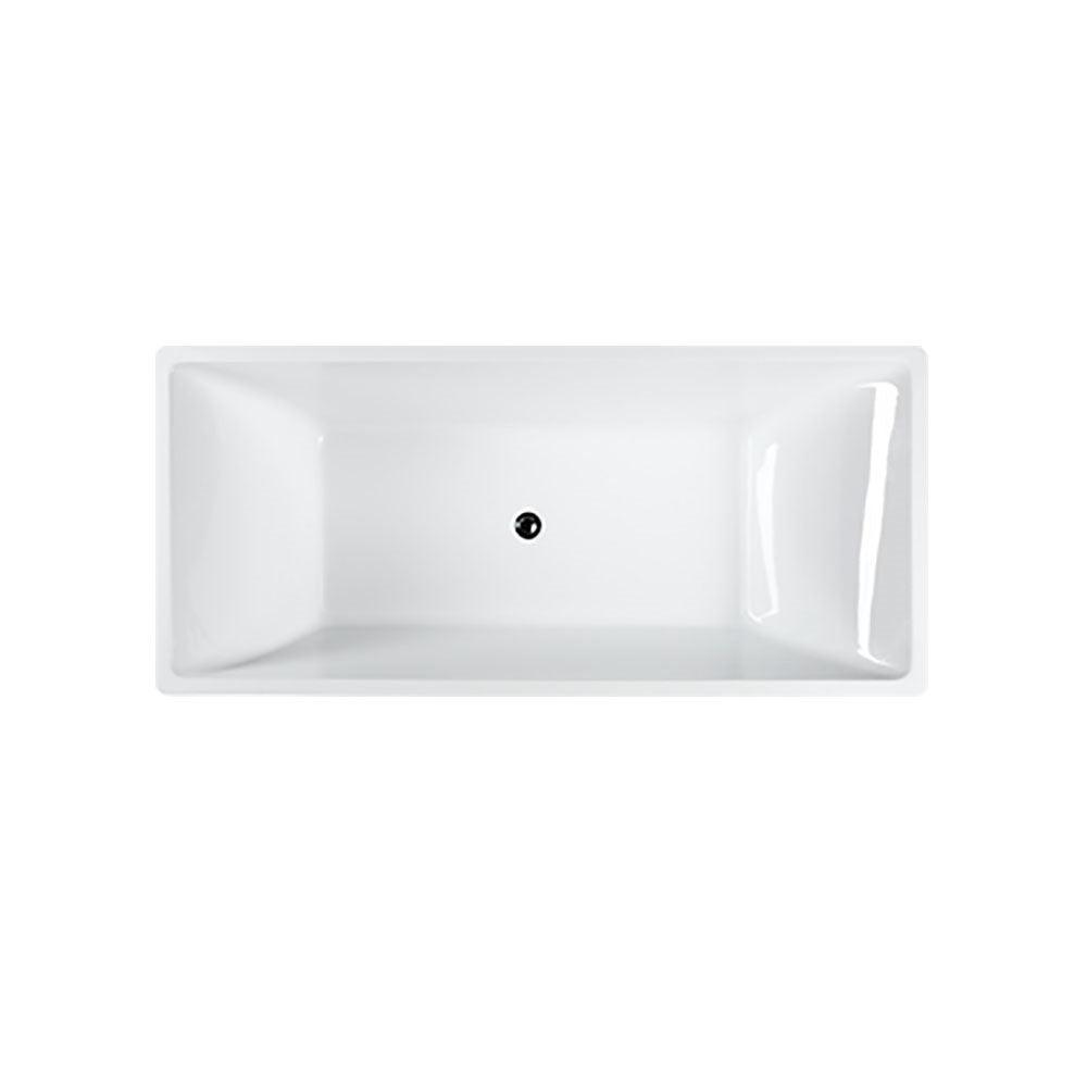 Bellaterra Messina 71" Freestanding Rectangular Bathtub in Glossy White BA6826