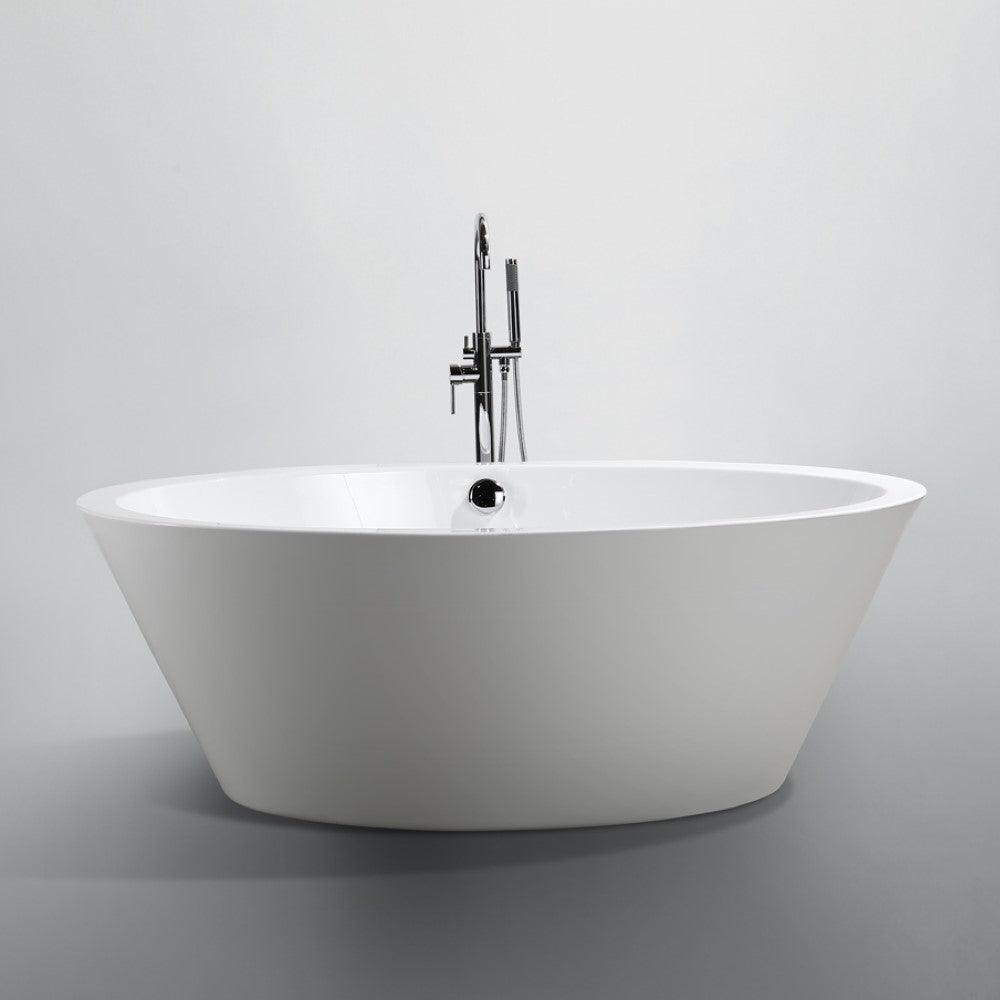 Bellaterra Udine 67" Freestanding Oval Bathtub in Glossy White BA6827