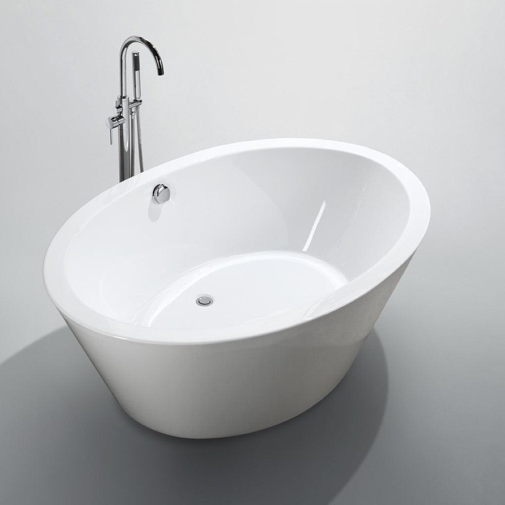 Bellaterra Udine 67" Freestanding Oval Bathtub in Glossy White BA6827
